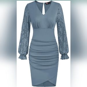 Kancy Kyle Women's lace sleeve bodycon dress